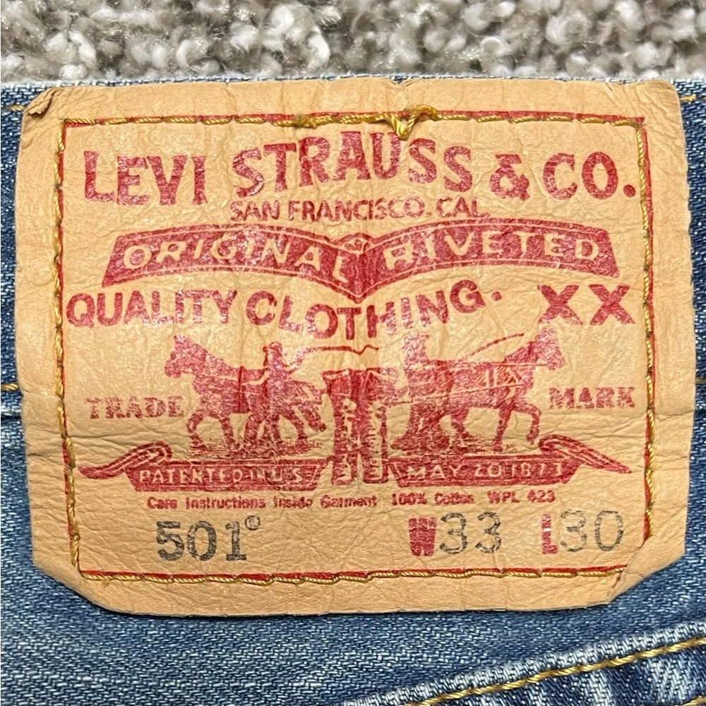 Levi's 501 Original Fit Medium Wash Button Fly Straight Jeans W33 L30